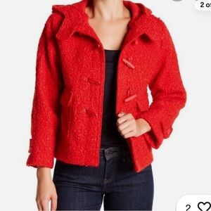 Opening Ceremony Red Textured Trench Coat